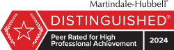 Martindale-Hubbell | Distinguished | Peer rated for high professional achievement | 2024
